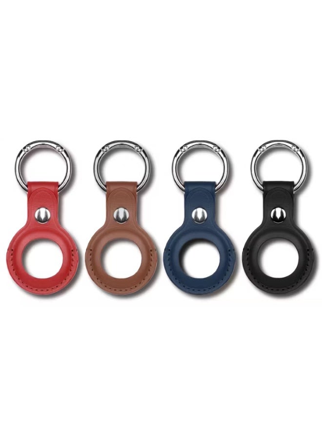 devia Leather Case with Key Ring Compatible with AirTag, Scratch Protective Skin Cover, Anti-Lost Holder Suitable for AirTag Bluetooth Tracker Black - Image 2