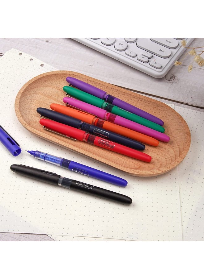 WRITECH Liquid Ink Rollerball Pens Quick Dry Ink 0.5 Mm Extra Fine Point Pens 8 Pcs Rollering Pens Assorted Colors Ink For Writing, Taking Notes & Sketching (Multicolor)  - Image 5