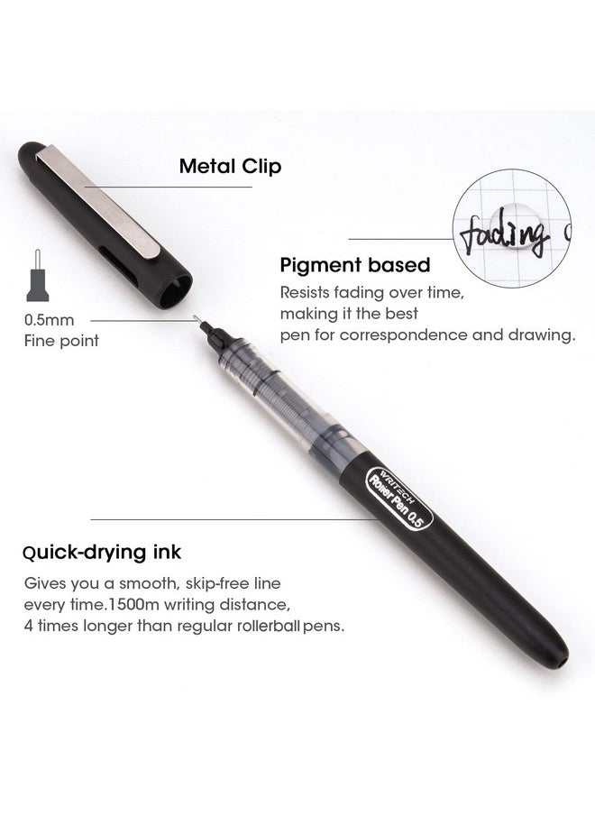WRITECH Liquid Ink Rollerball Pens Quick Dry Ink 0.5 Mm Extra Fine Point Pens 8 Pcs Rollering Pens Assorted Colors Ink For Writing, Taking Notes & Sketching (Multicolor)  - Image 3