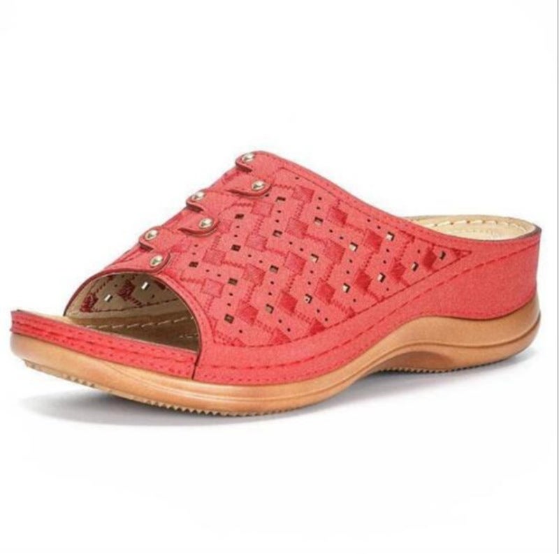 التجارة الخارجية والصنادل الصيفية الجديدة 2021 والحذاء المرأة سميكة الوحيدة الخارجية ترتدي صنادل شاطئ كبيرة الحجم - Image 4