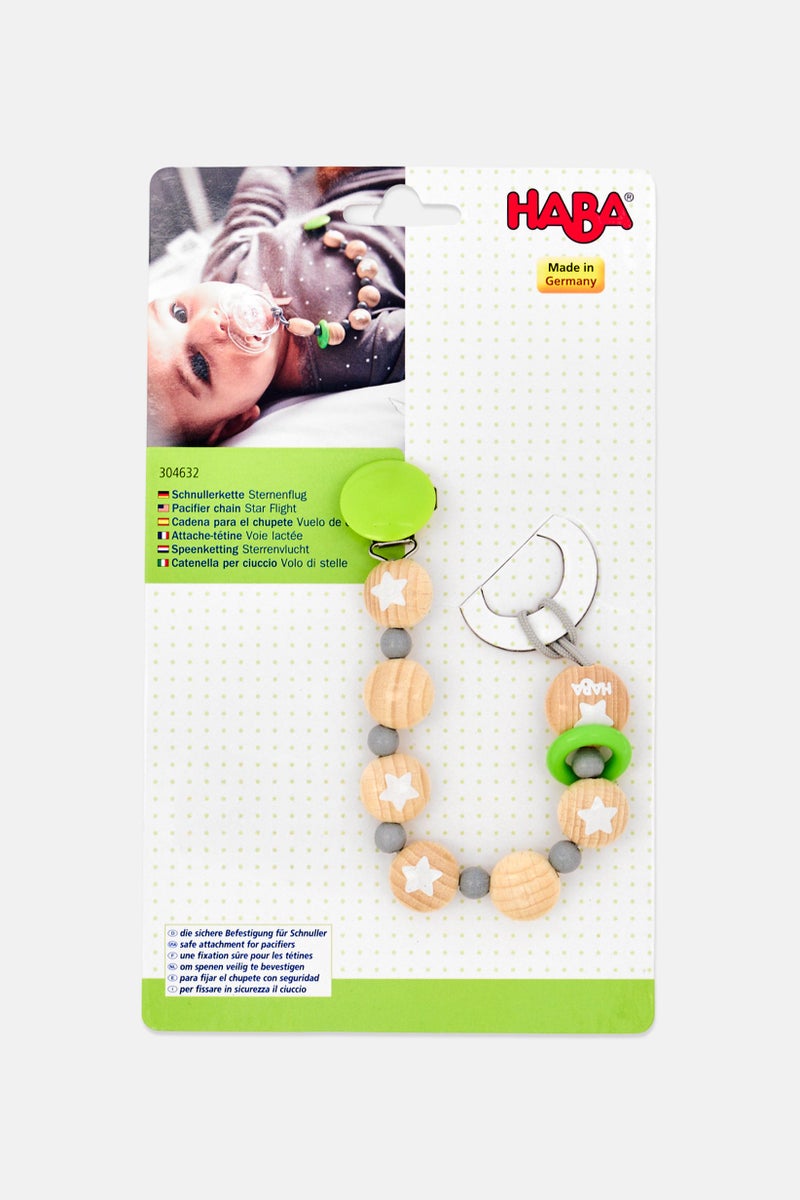 HABA Wooded Pacifier Chain Star Flight, Multicolor - Image 1