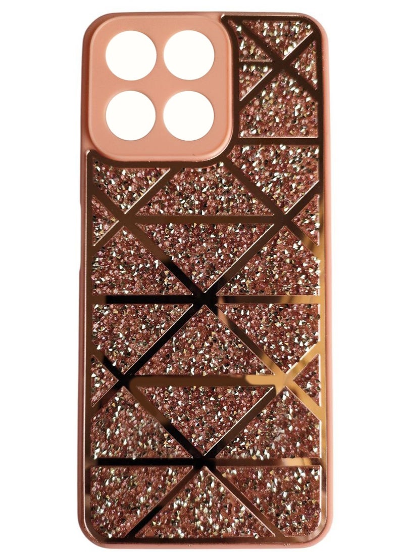 Rhinestone Embroidered Phone Case for Women Compatible with Huawei Honor X7C - Pink