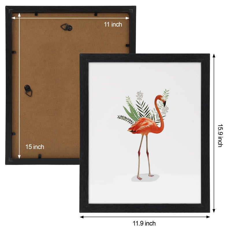 NAOKBOEE 11x15 Picture Frame in Black - Horizontal and Vertical Formats for Wall - Composite Wood with Shatter Resistant Plexiglass - Image 4