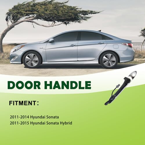 omoZone Exterior Door Handle Front Left Driver Side with Keyhole Smart Entry Keyless Compatible with 2011-2015 Hyundai Sonata Hybrid Replaces 82651-3S210 82652-3S010 - Image 3