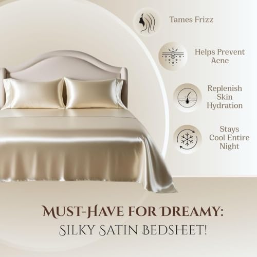 Day Care® Premium Satin Bedsheet Double Bed with Pillow Covers | Romantic Night 400TC Satin Bedsheet | Gift for Women & Couples Home Furnishing | Date Night Collection - 90x100 Inch Lavender - Image 5