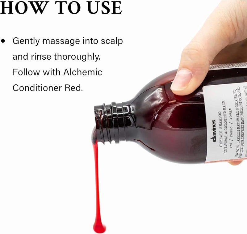 Davines Alchemic Shampoo Red for Natural & Coloured Hair - 280 ml - Image 4
