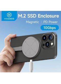 Hagibis Magnetic M.2 2230 NVMe SSD Enclosure Magsafe SSD Case USB C 3.2 Gen2 to NVMe PCI-E for iPhone 15 Pro Max ProRes MacBook