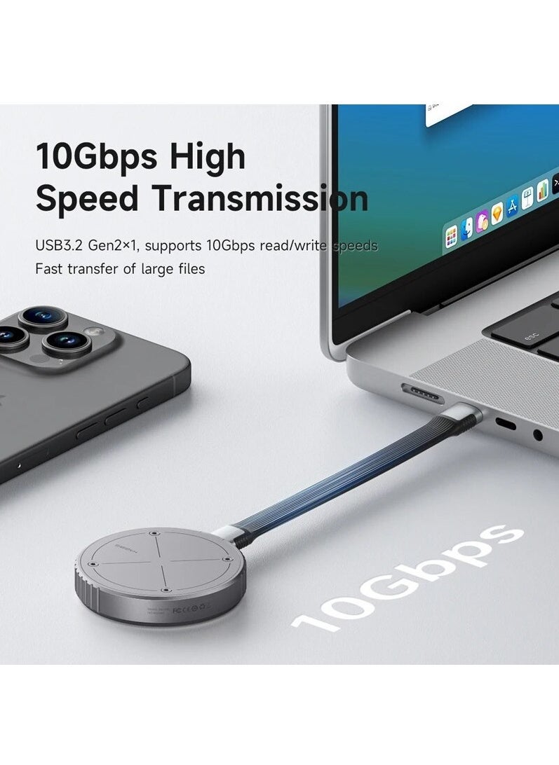 Hagibis - Hagibis Magnetic M.2 2230 NVMe SSD Enclosure Magsafe SSD Case USB C 3.2 Gen2 to NVMe PCI-E for iPhone 15 Pro Max ProRes MacBook - Image 1