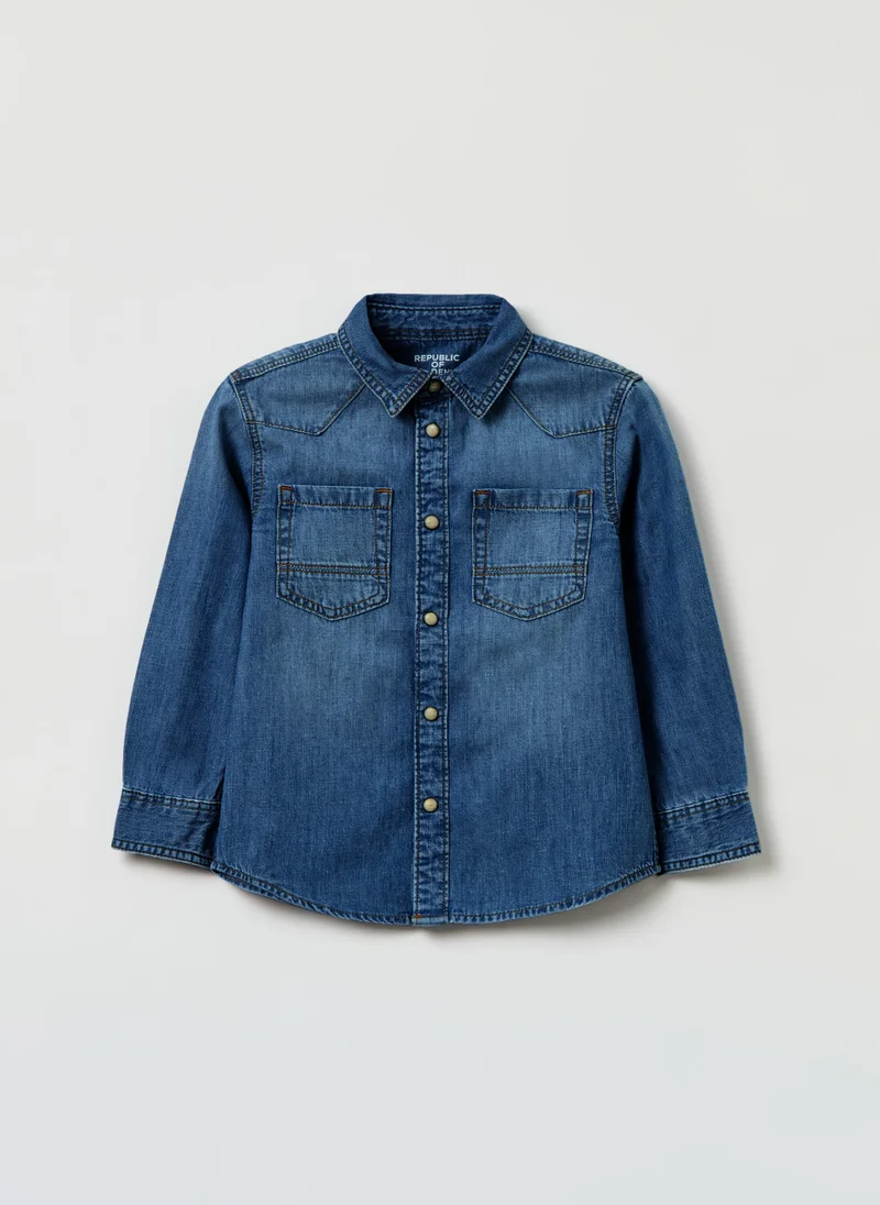 او في اس Ovs Housebrand Denim Shirt With Pockets