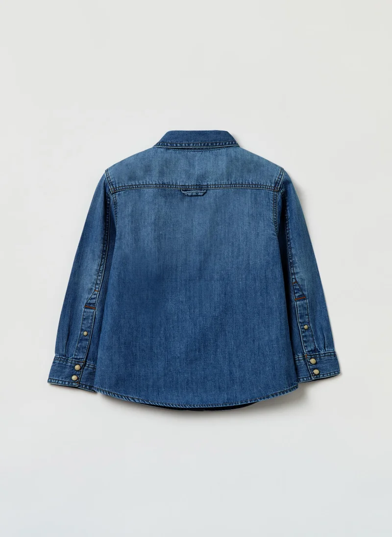 او في اس Ovs Housebrand Denim Shirt With Pockets
