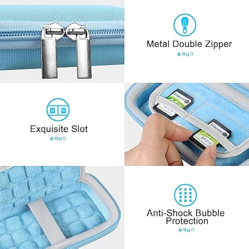 Hard Carrying Case for SanDisk Extreme Pro/SanDisk Extreme Portable External SSD 500GB 1TB 2TB 4TB USB-C Solid State Drive EVA Shockproof Protective Storage Travel Bag, Sky Blue - Image 3