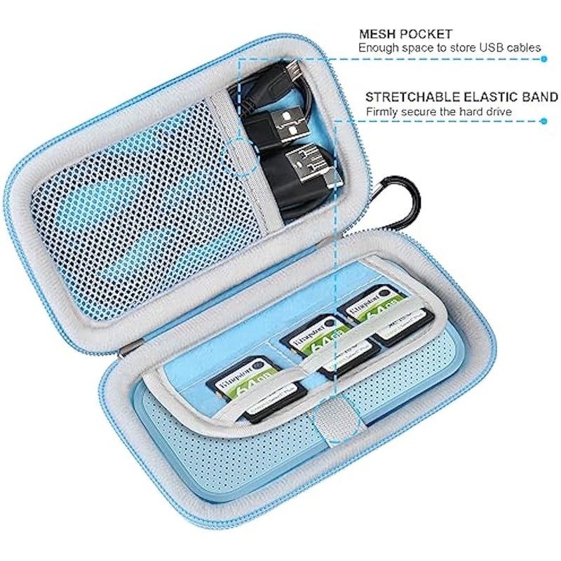 Hard Carrying Case for SanDisk Extreme Pro/SanDisk Extreme Portable External SSD 500GB 1TB 2TB 4TB USB-C Solid State Drive EVA Shockproof Protective Storage Travel Bag, Sky Blue - Image 4