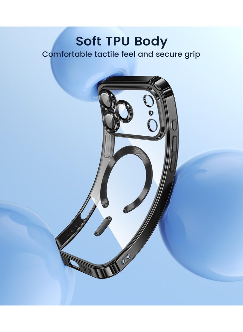 Magnetic for iPhone 17 Pro Case with Mag Safe Full Camera Lens Protector Plating Soft Clear Phone Case for iPhone 17 Pro - Image 3