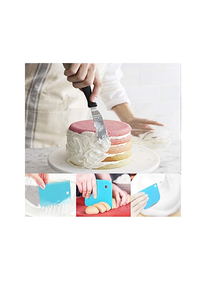 S-TOP Cake Decorating Tools Supplies Kit, 106 Pcs Baking Tips Set 11 Inch Rotating Turntable Stand-Cake Server Knife Set-48 Numbered Icing Pastry And More Acces - Image 3