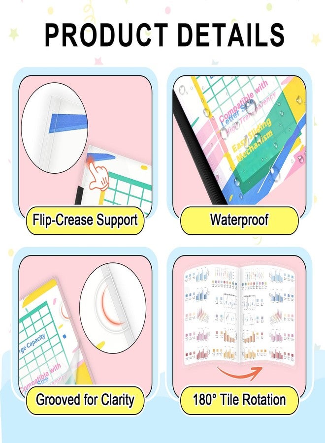 TOTiyea 40 Pack Clear Report Covers with Sliding Bars, 5mm (25 Sheet Capacity) Black Sliding Bar File Folders, for Letter Size - Image 5