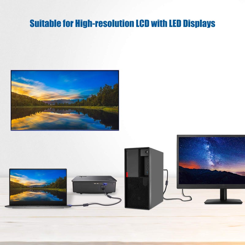 ENUODA Blue VGA Cable 15 Pin Male to Male Plug Computer Monitor Cable Wire Cordï¼Œ4.9 Feet - Image 4