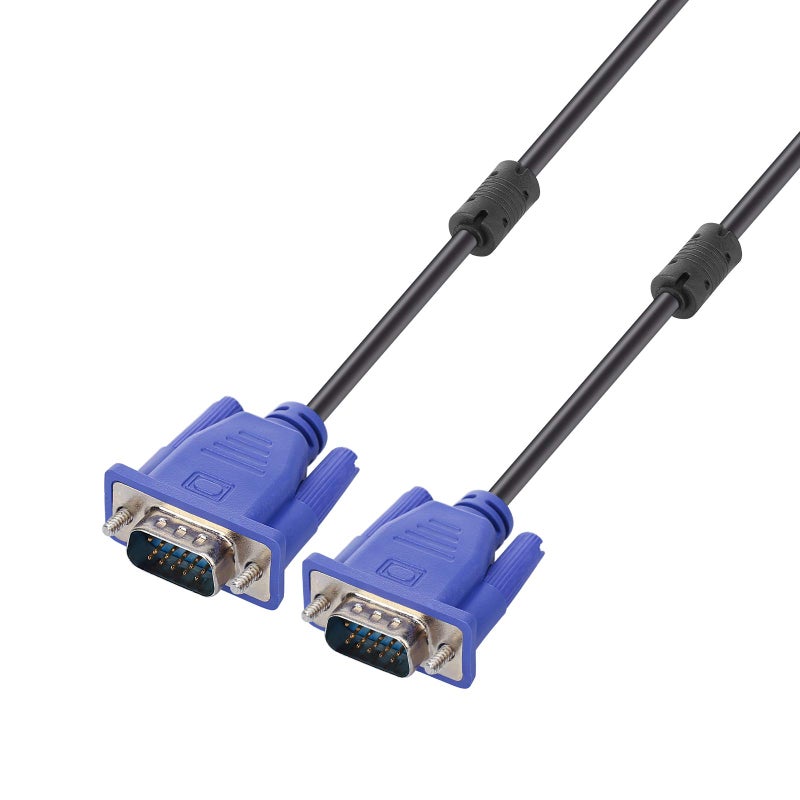 ENUODA Blue VGA Cable 15 Pin Male to Male Plug Computer Monitor Cable Wire Cordï¼Œ4.9 Feet - Image 1