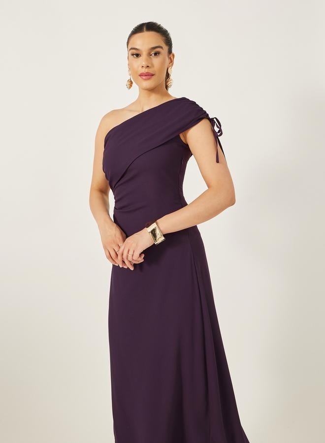 ستايلي فستان ماكسي بكتف واحد وخط - Image 4