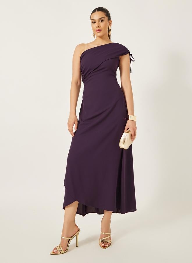 ستايلي فستان ماكسي بكتف واحد وخط - Image 1