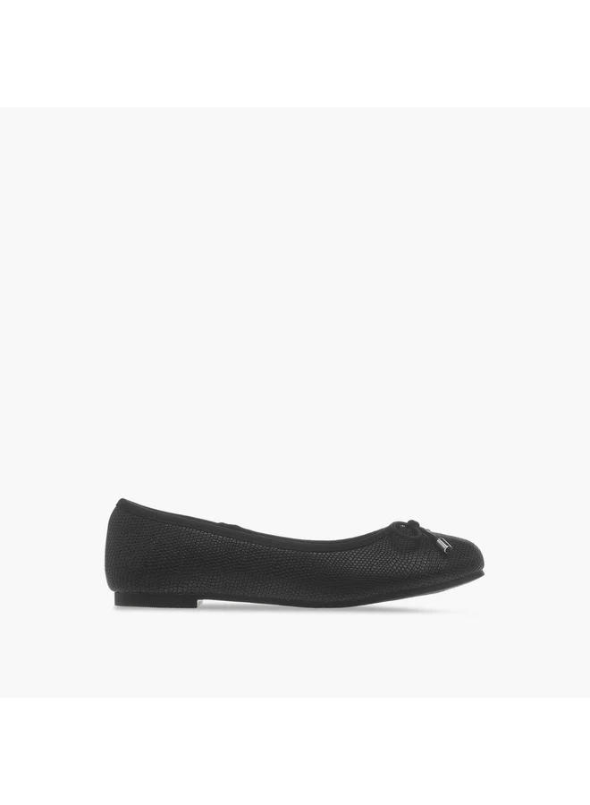 Little Missy Girls Bow Accent Slip-On Ballerina Shoes