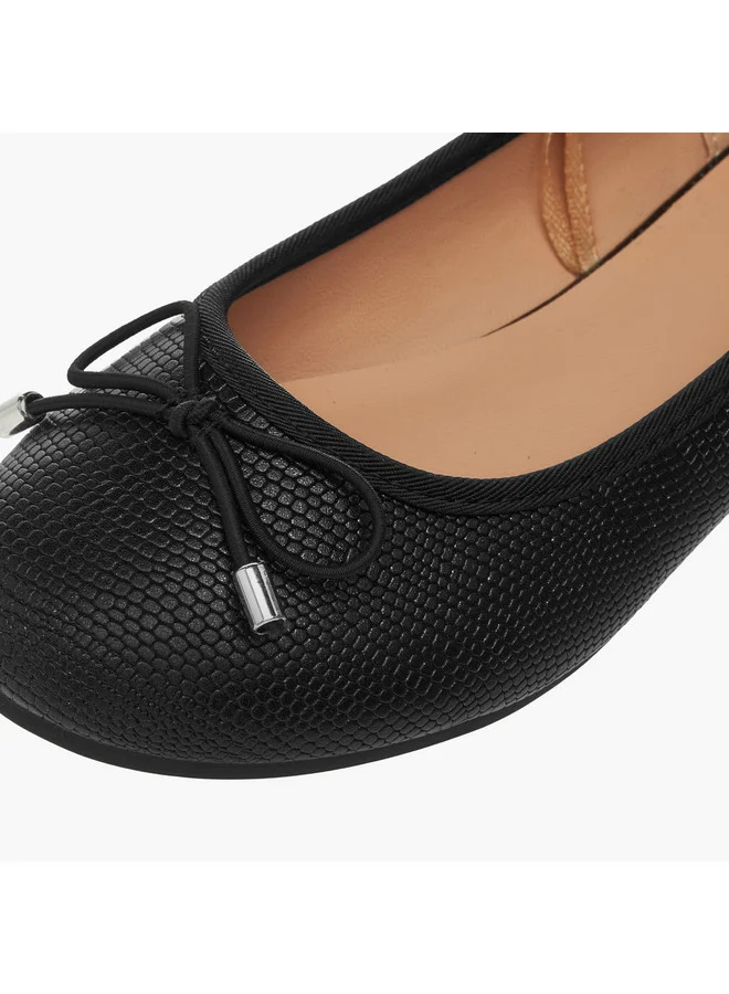 Little Missy Girls Bow Accent Slip-On Ballerina Shoes