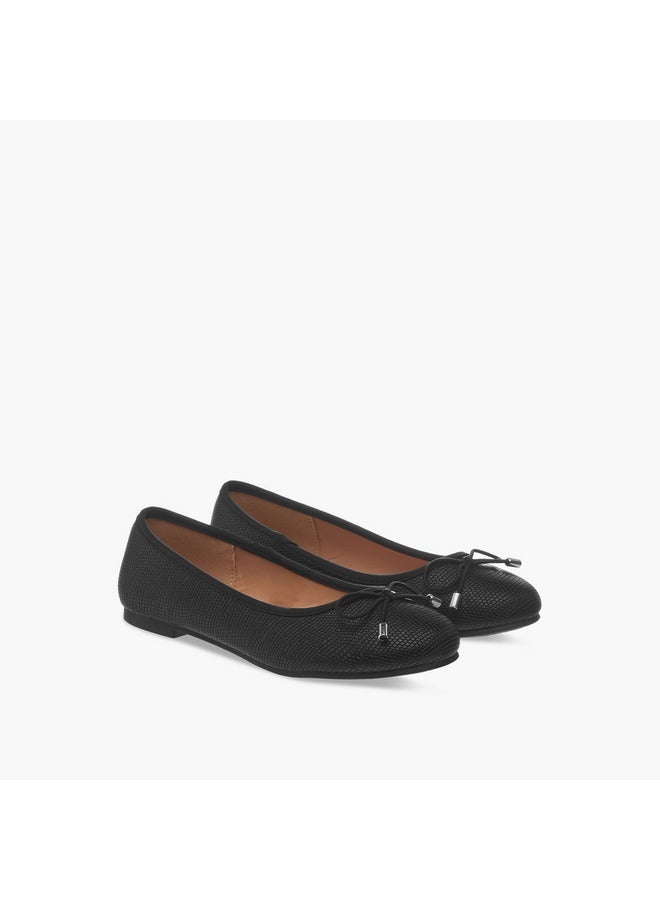 Little Missy Girls Bow Accent Slip-On Ballerina Shoes - Image 3