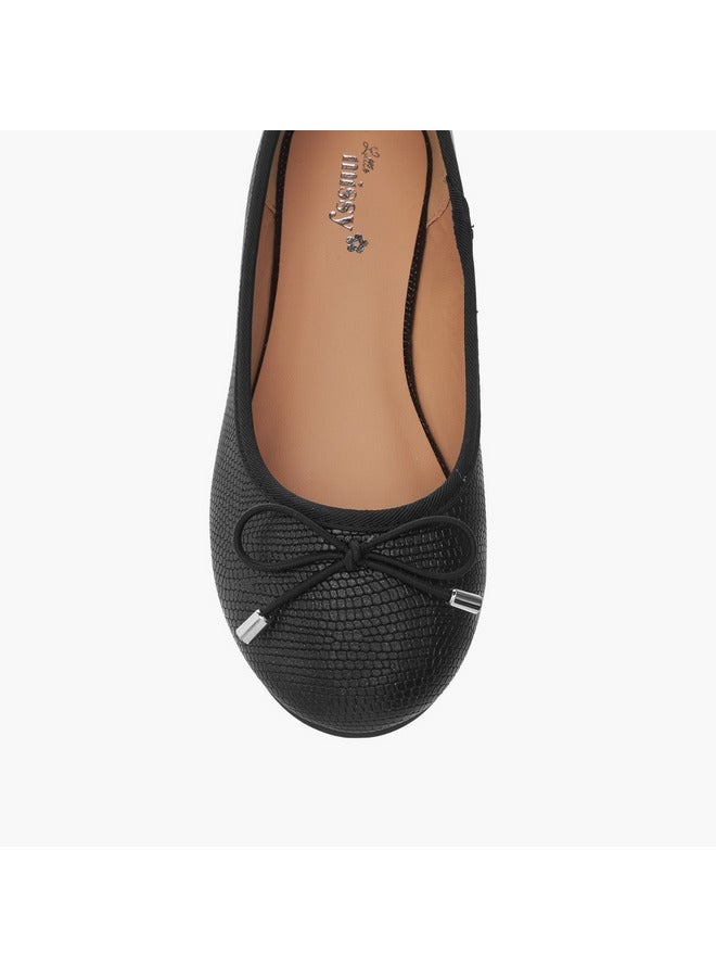 Little Missy Girls Bow Accent Slip-On Ballerina Shoes - Image 4