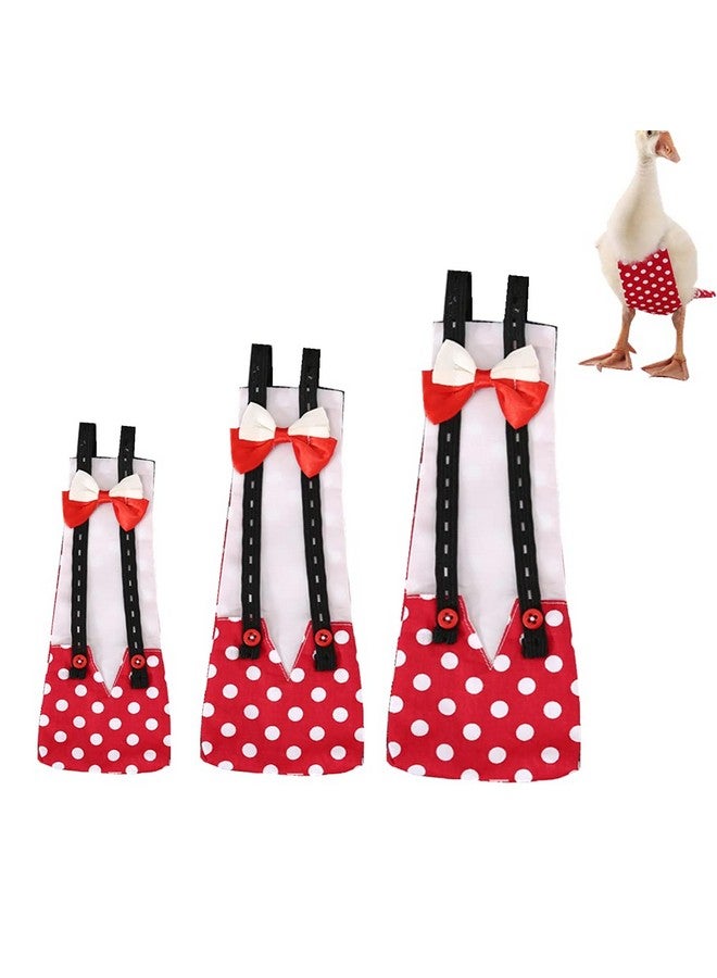 Winmany Chicken Duck Goose Diaper Washable Pet Bow Tie Diapers For Hens Roosters Poultry 1 Pack (S, Red) - Image 1