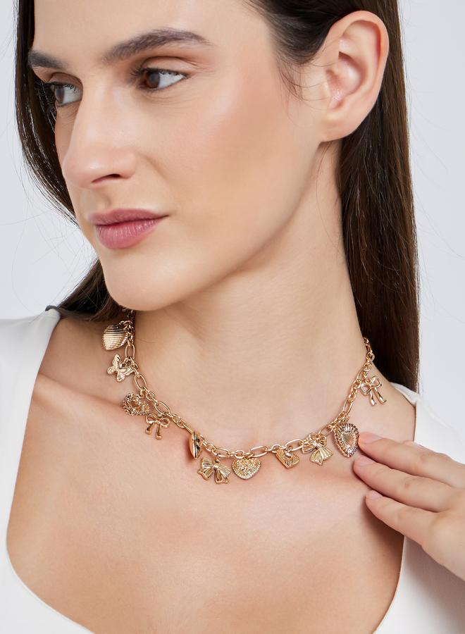 ستايلي قلادة بحُلي مُتدلي على شكل قلب - Image 1