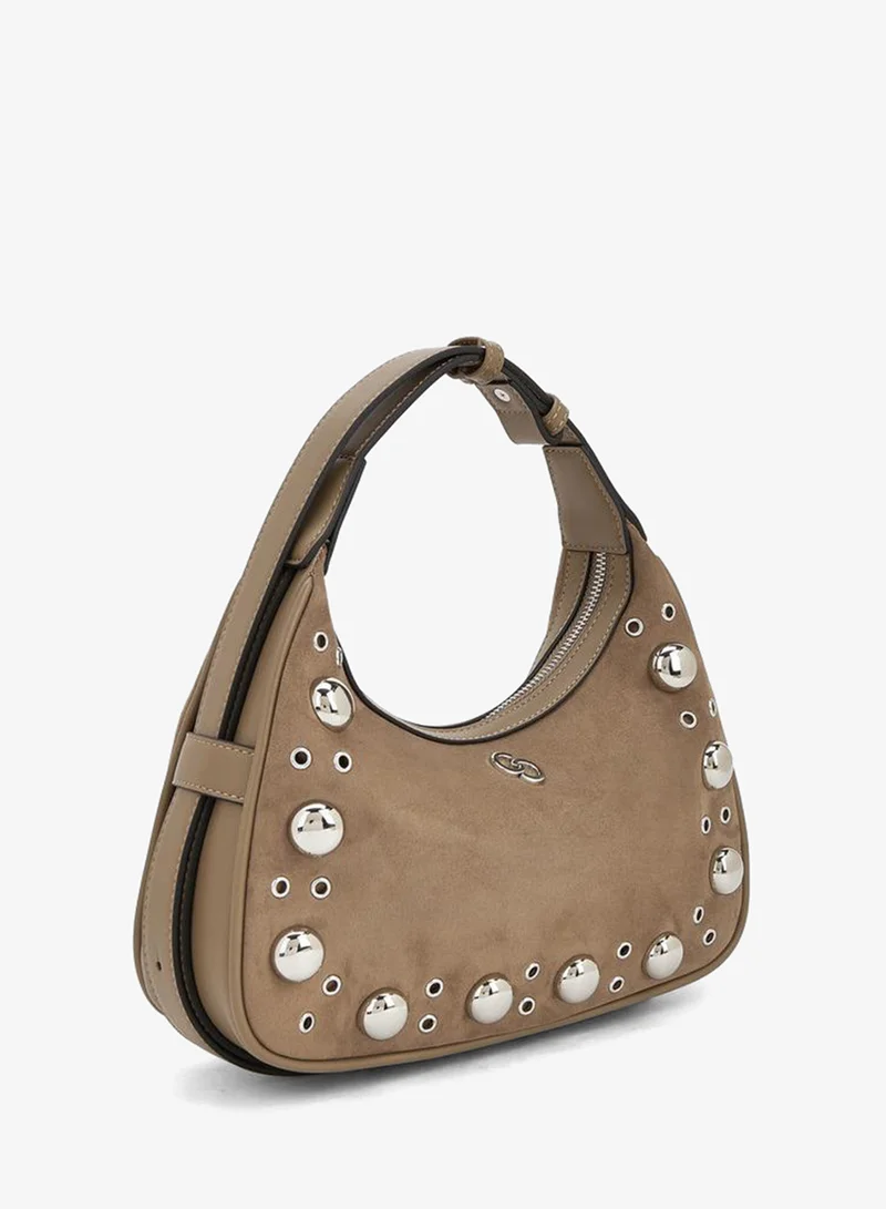 Celeste Studded Shoulder Bag with Zip Closure
