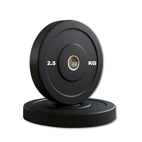 Kizlo Rubber Weight Plates with 28mm Hole – Pair of 2kg, 2.5kg, 3kg, 5kg, 10kg – Standard Size Gym Plates for Home Workouts & Strength Training (2.5KG X 2) - Image 1