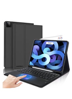 iPad Keyboard Case for iPad Air 4th Generation, Detachable Wireless Bluetooth Trackpad Keyboard, Smart Folio Cover with Pencil Holder, Fit for iPad Pro 11 Inch 2021/2020/2018/ iPad Air 4 2020