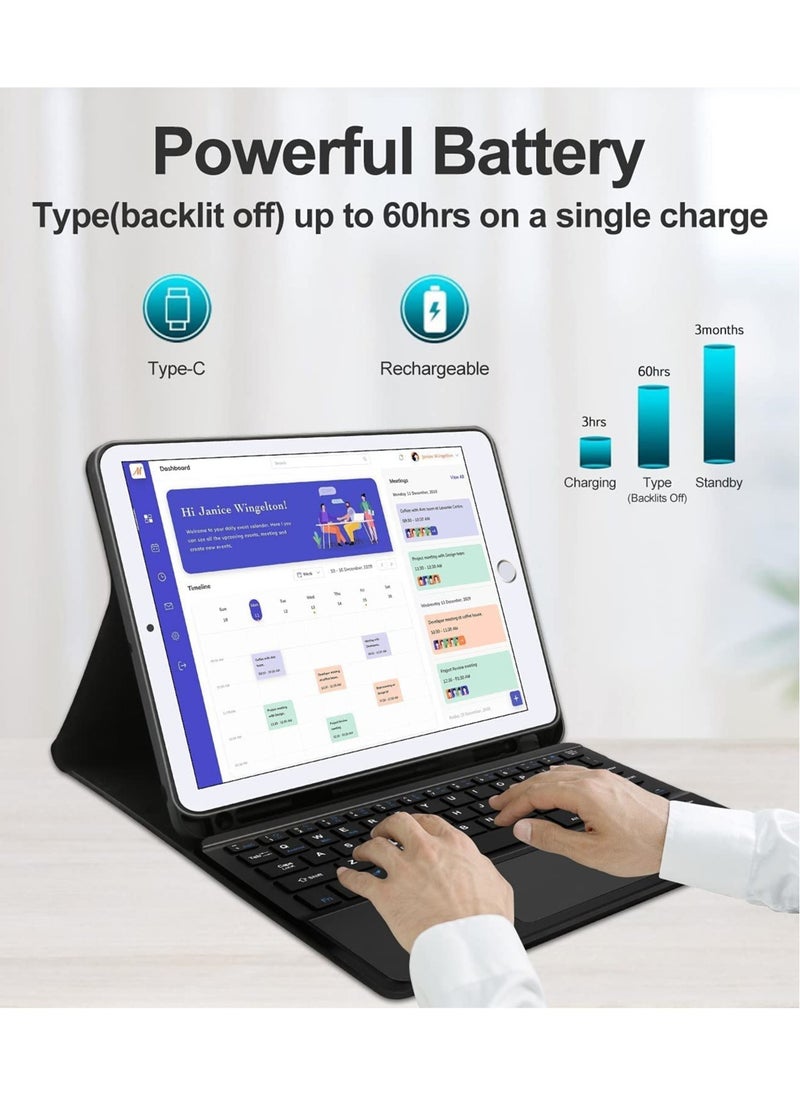 ELTRAZONE - iPad Keyboard Case for iPad Air 4th Generation, Detachable Wireless Bluetooth Trackpad Keyboard, Smart Folio Cover with Pencil Holder, Fit for iPad Pro 11 Inch 2021/2020/2018/ iPad Air 4 2020 - Image 1