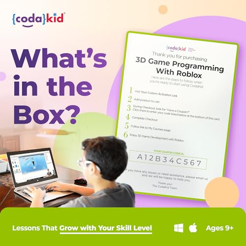 CodaKid Roblox Coding, Award-Winning, Coding for Kids, Ages 9+ with Online Mentoring Assistance, Learn Computer Programming and Code Fun Games with Lua and Video Game Programming Software (PC & Mac) - Image 3