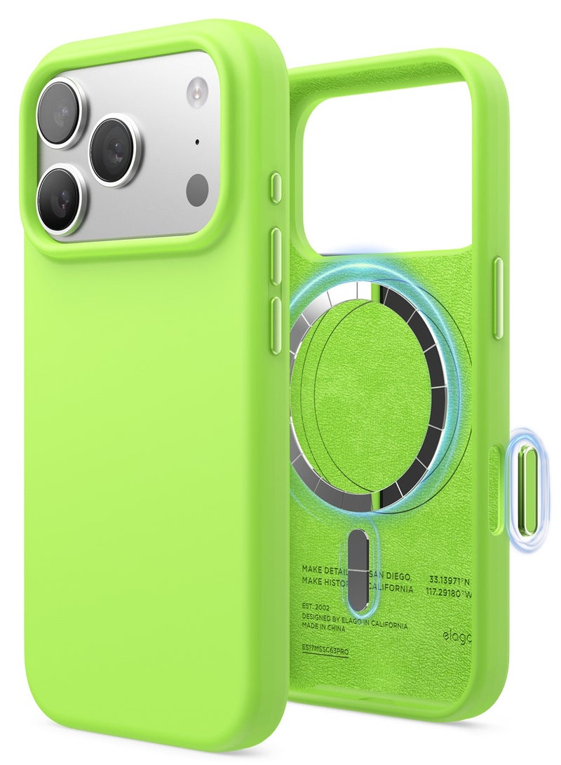 Elago Magnetic Liquid Silicone for iPhone 17 Pro case cover [Camera Control Button Cover] compatible with MagSafe Shockproof - Lime Green - Image 1