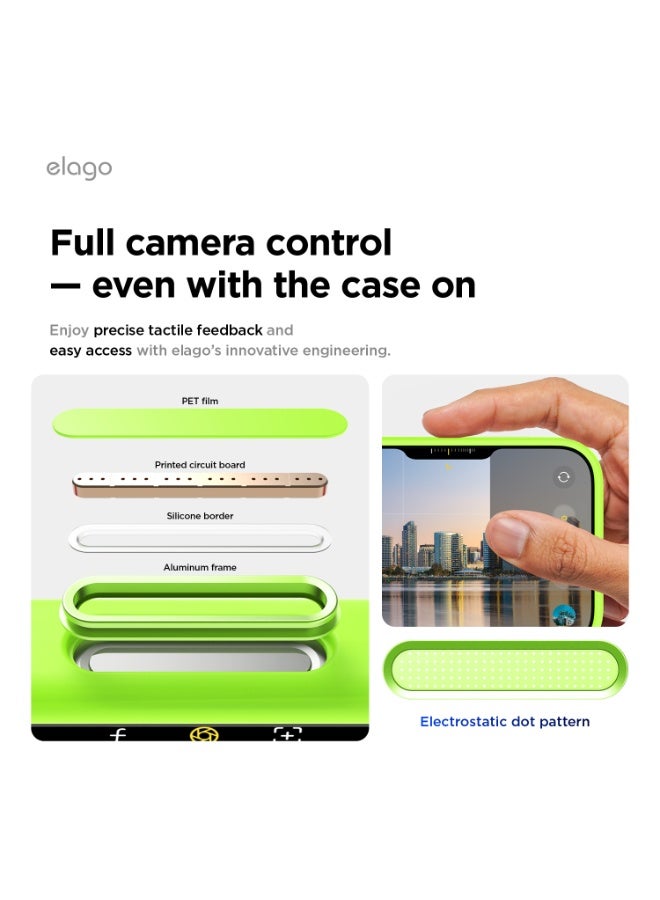Elago Magnetic Liquid Silicone for iPhone 17 Pro case cover [Camera Control Button Cover] compatible with MagSafe Shockproof - Lime Green - Image 3