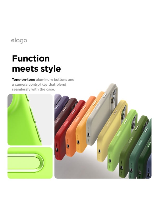 Elago Magnetic Liquid Silicone for iPhone 17 Pro case cover [Camera Control Button Cover] compatible with MagSafe Shockproof - Lime Green - Image 4