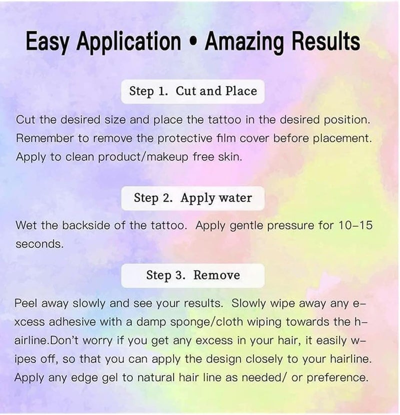 Temporary Baby Hair Tattoo Stickers, Waterproof Tattoos Body Makeup for Women, Edge Tattoo Edges Curly Hair Salon DIY Hairstyling Hair Stickers Template Makeup Tool - Image 5