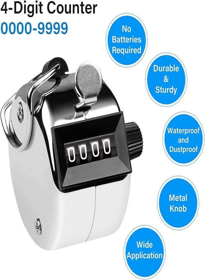 MURTISIDDH Tally Counter 4-Digit Metal Manual Mechanical Handheld Pitch Click Counter 4-Digit Lap Counter Clicker, Hand Tally Counter for Cricket Score, Mantra Jaap,Event Managements,Lap,Fishing Etc - Image 3