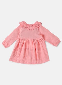 Nautinati Nautinati Girls’ Soft Cotton Dress with Peter Pan Collar  - Image 2