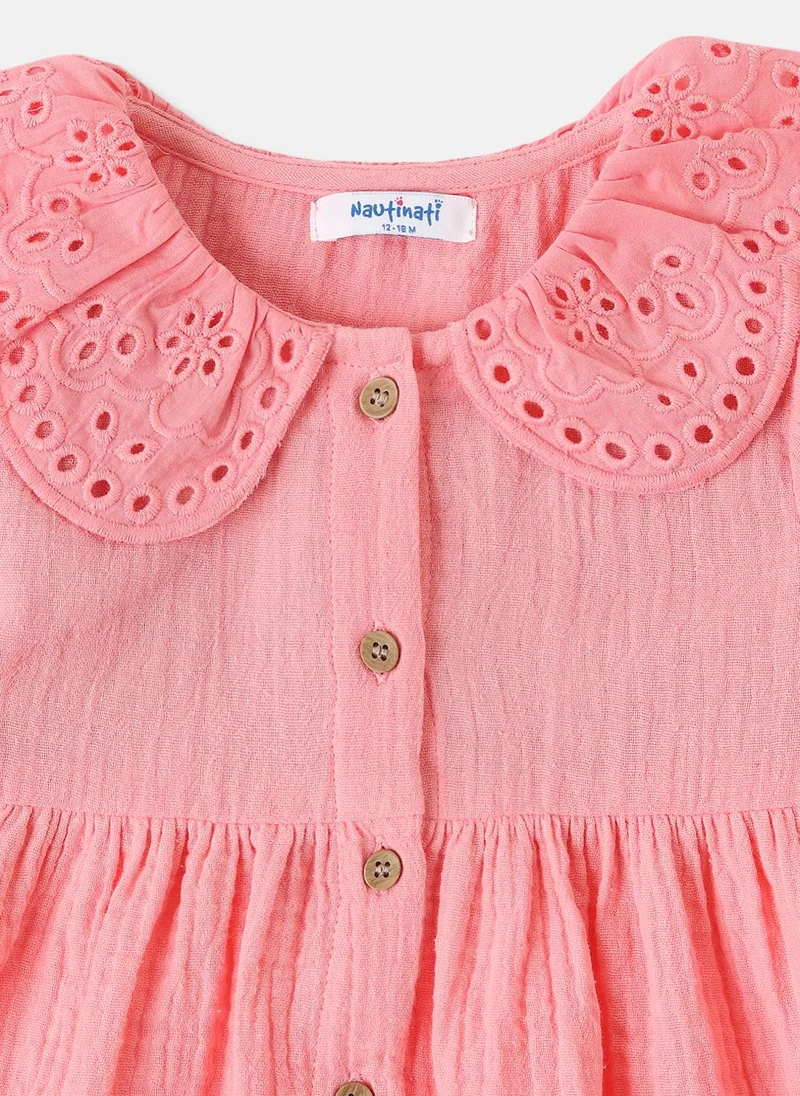 Nautinati Coral Button-Front Dress