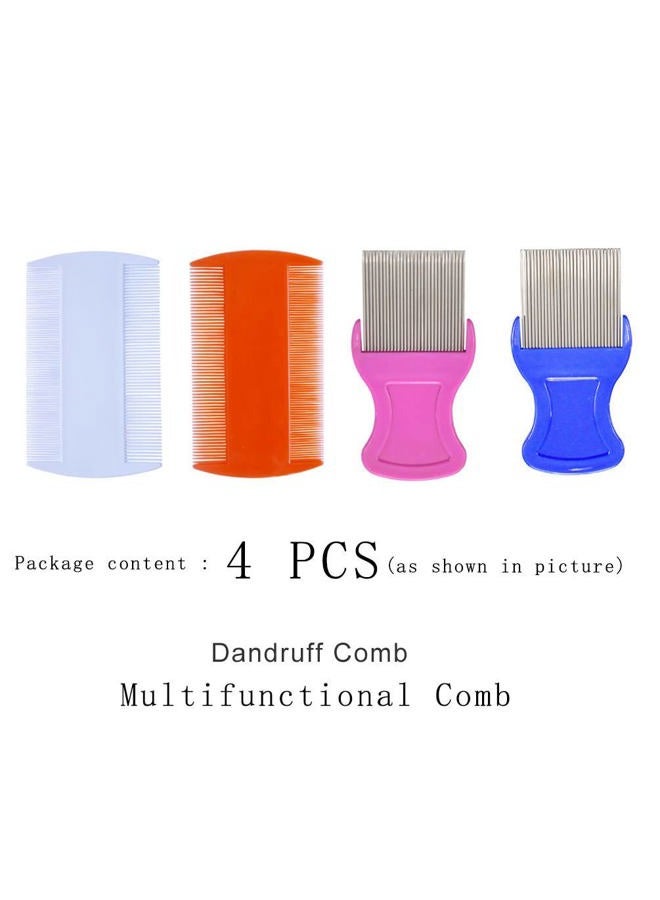 ZYOUNG 4 Pcs Head Hair Comb Including 2 Pieces Hair Comb Double Sided 2 Pieces Removal Dandruff Comb with Metal Teeth - Image 2