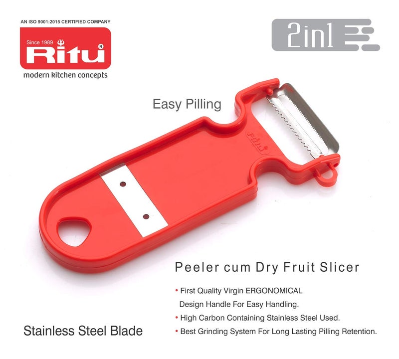 RITU Plastic Laser Blade 2-in-1 Movable Peeler Kitchen Tool | Sharp Dual Blades for Effortless Peeling of Vegetables & Fruits | Ergonomic,Compact, and Easy-to-Use Design |Perfect for Home| Multicolor - Image 4