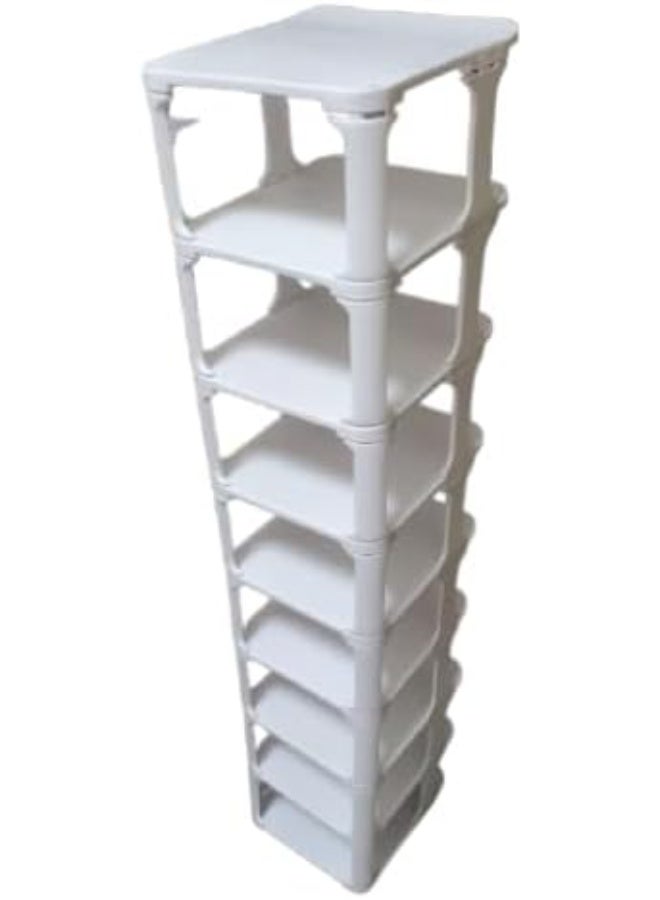 بلومنغ تايم منظم تخزين أحذية من 9 طبقات، رف منظم قابل للتعديل، بلاستيك متعدد الطبقات للمنزل، سهل التجميع والتنظيف، منظم قابل للتكديس - Image 1