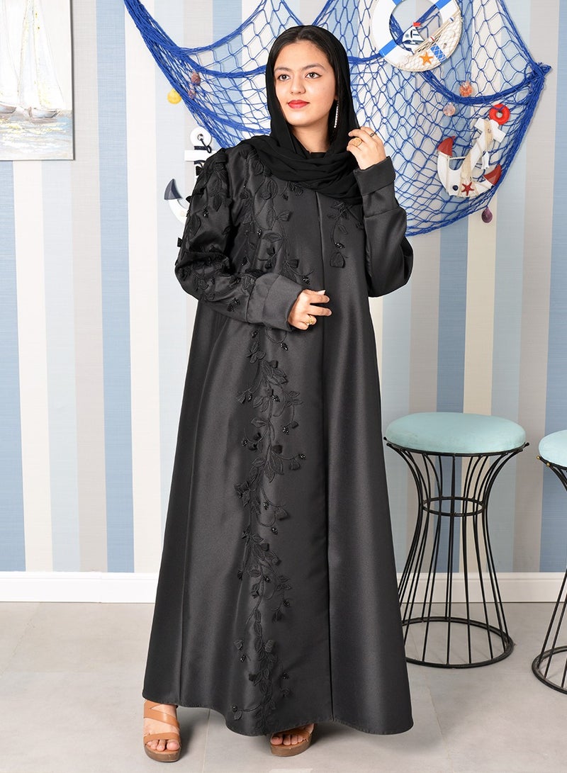 بوسني عباية مزيّنة بالورود ومطرزة بالخرز - Image 5