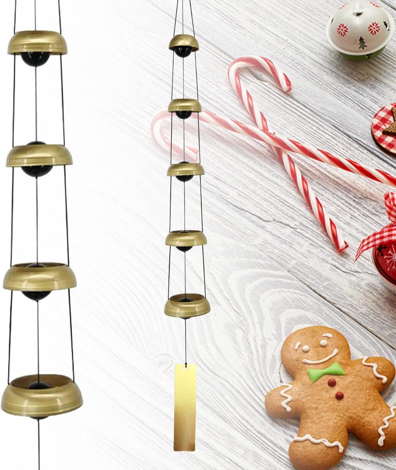 ASTARIN Copper Wind Chimes, Temple Wind Chime with 5 Bells, Feng Shui Wind Chimes for Home Yard Outdoor Decoration, A Great Memorial Wind Chime for Someone who Loves Peace - Image 1