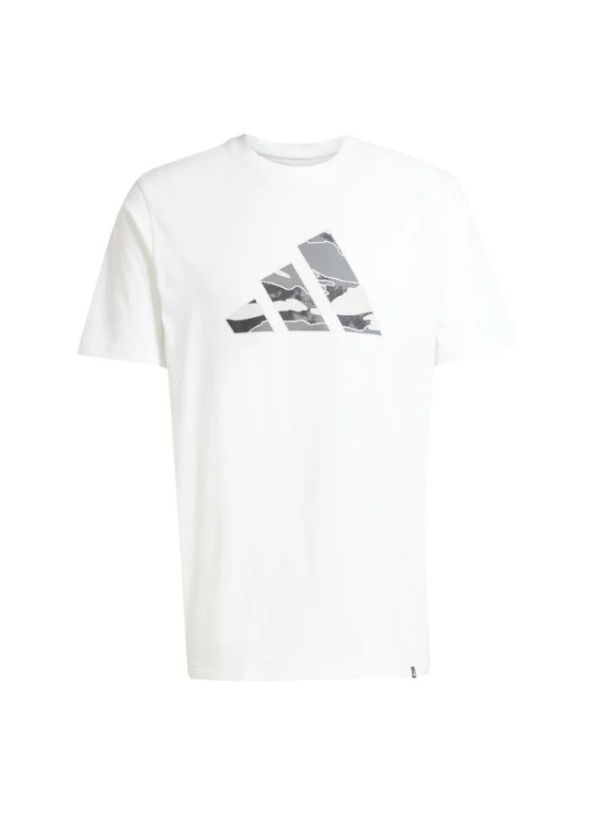 adidas Adidas M Camo Logo T White Graphic Tee (Short Sleeve) T-Shirts For Men