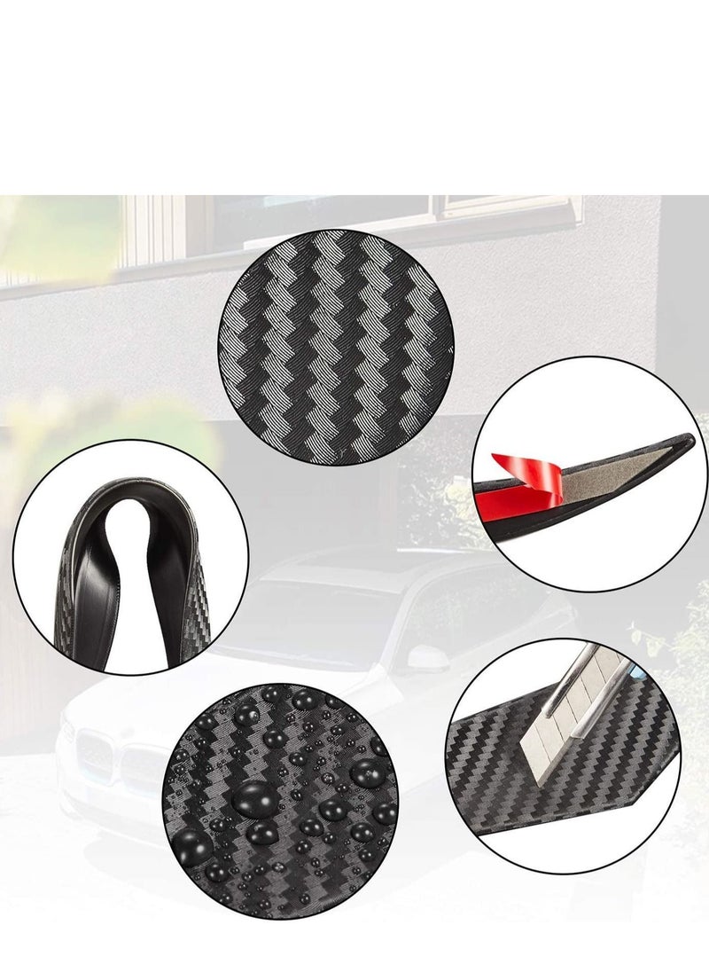 Y&D - Car Bumper Protector, Front Edge Fin Carbon Fiber Exterior Rubber Fins Spoiler Canards Kit for Body Auto Anti Collision Strip Decoration Stickers Accessories 6Pcs - Image 1