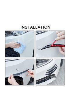 Y&D Car Bumper Protector, Front Edge Fin Carbon Fiber Exterior Rubber Fins Spoiler Canards Kit for Body Auto Anti Collision Strip Decoration Stickers Accessories 6Pcs  - Image 2