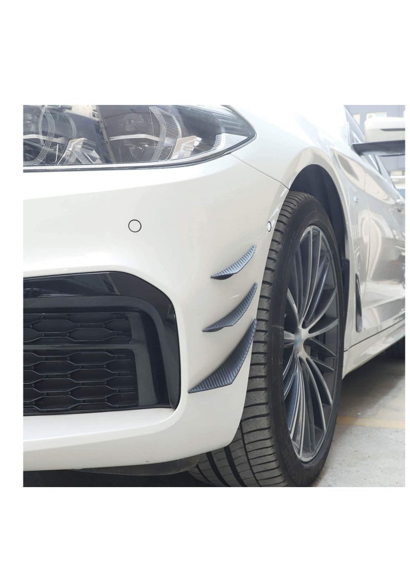 Y&D - Car Bumper Protector, Front Edge Fin Carbon Fiber Exterior Rubber Fins Spoiler Canards Kit for Body Auto Anti Collision Strip Decoration Stickers Accessories 6Pcs - Image 1